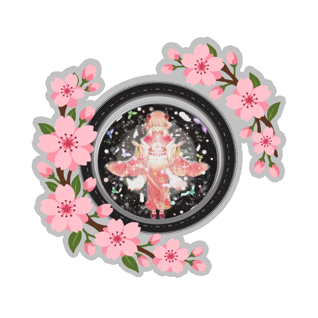 ひつじの缶バッジ推しと季節の花 4月・桜