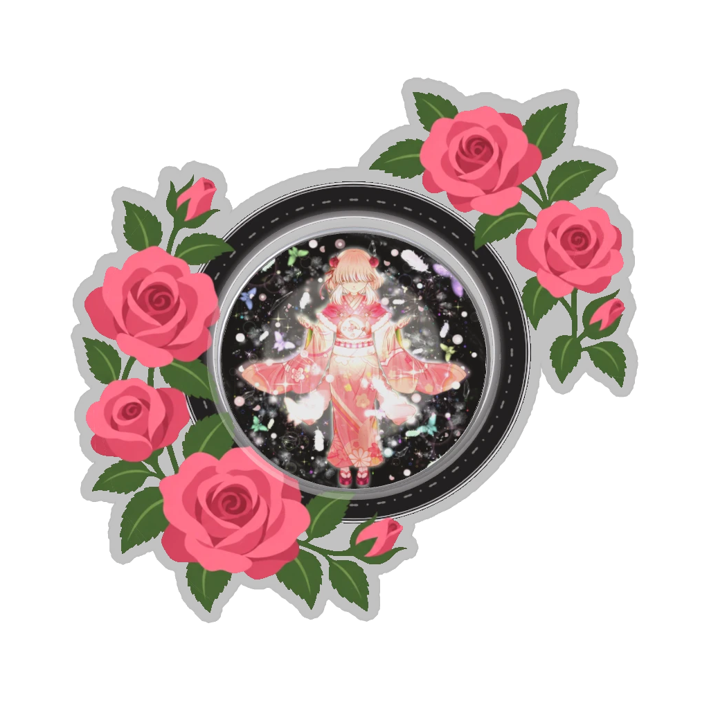 ひつじの缶バッジ推しと季節の花 5月・バラ