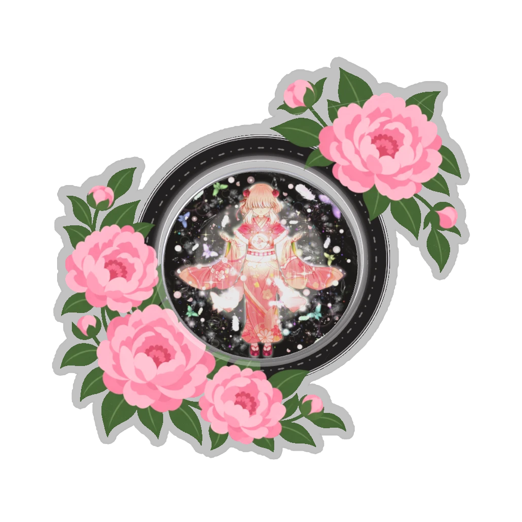 ひつじの缶バッジ推しと季節の花 6月・芍薬