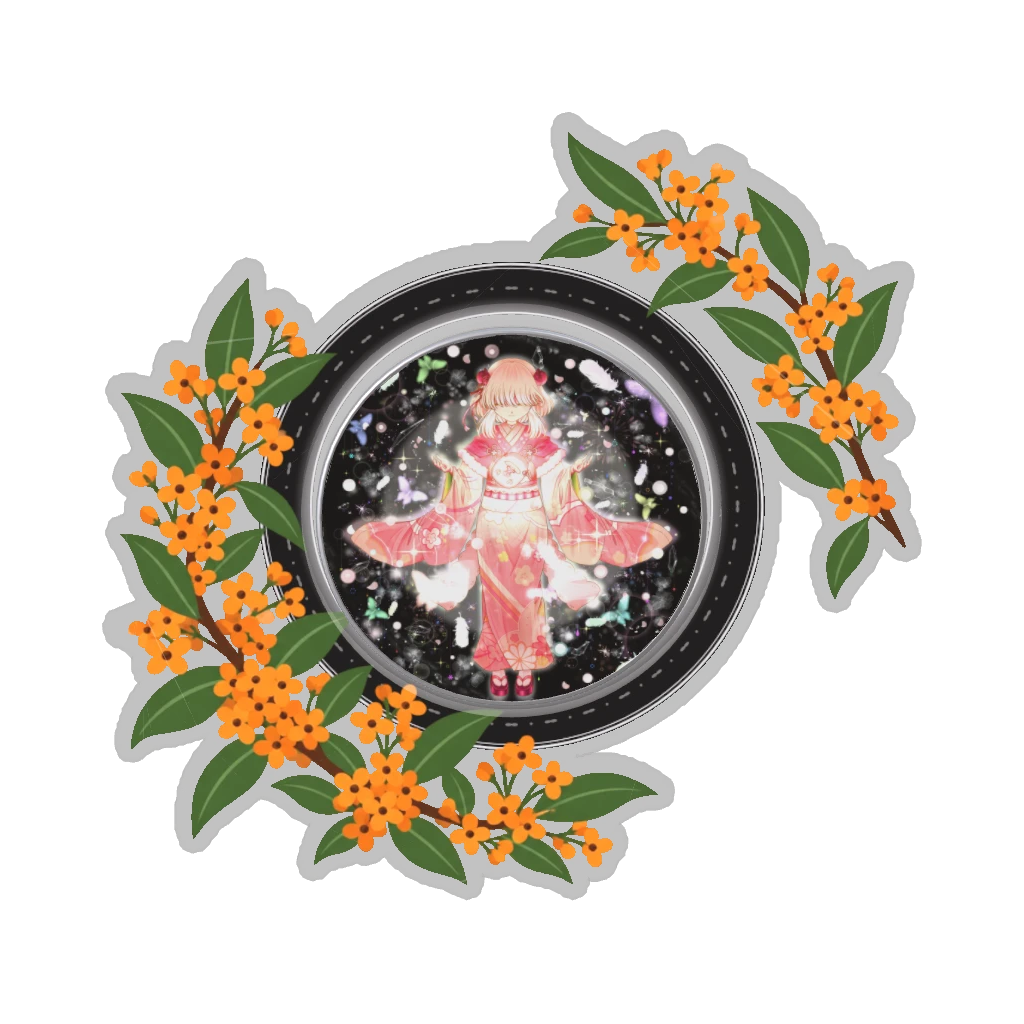 ひつじの缶バッジ推しと季節の花 10月・金木犀