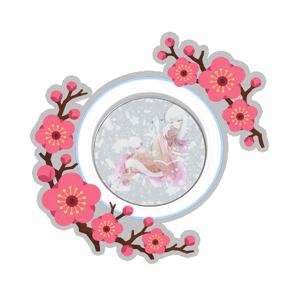ひつじの缶バッジ推しと季節の花 2月・梅