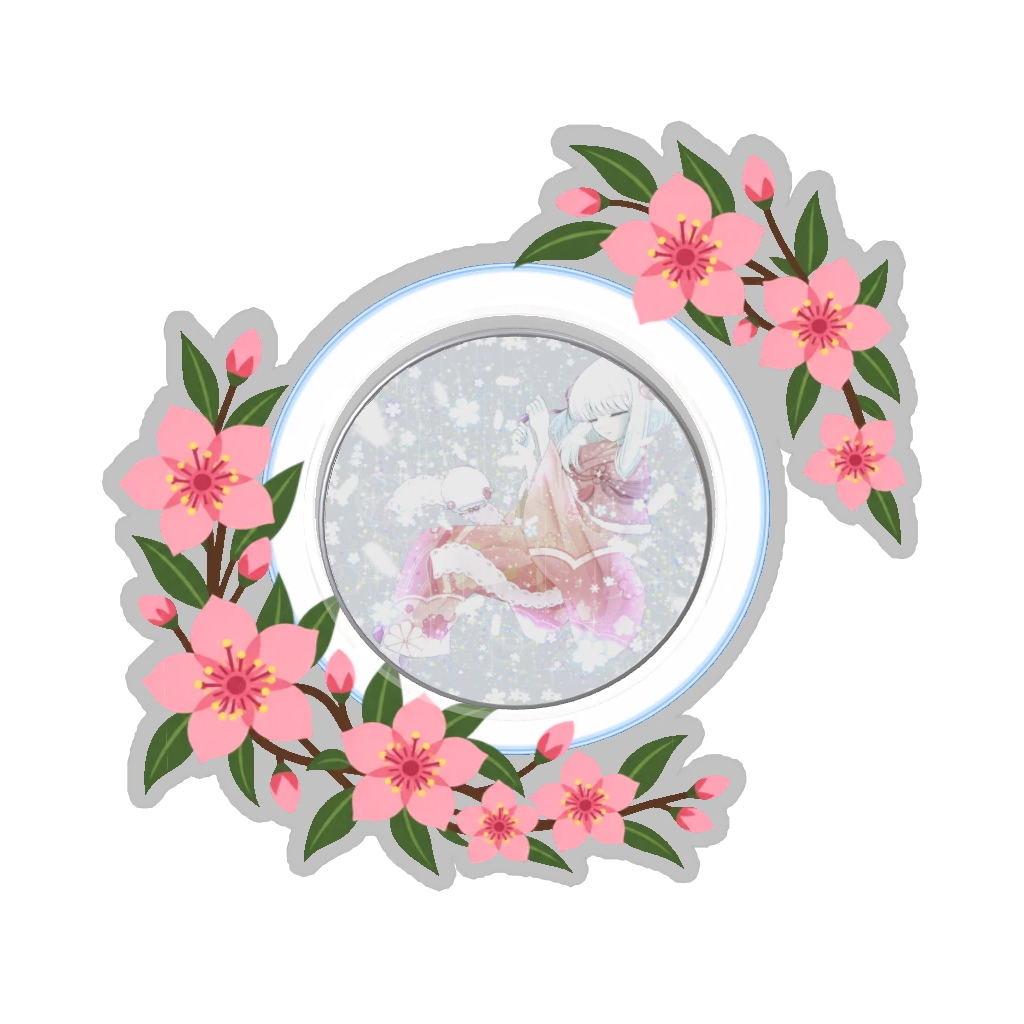 ひつじの缶バッジ推しと季節の花 3月・桃の花
