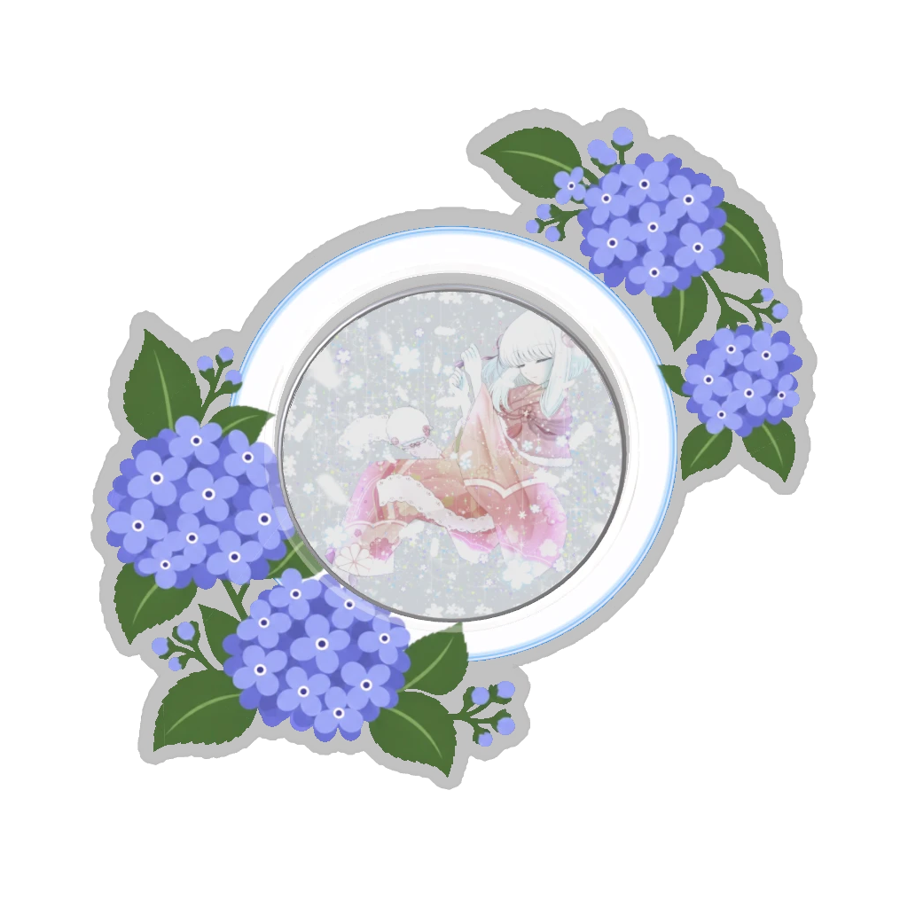 ひつじの缶バッジ推しと季節の花 6月・紫陽花