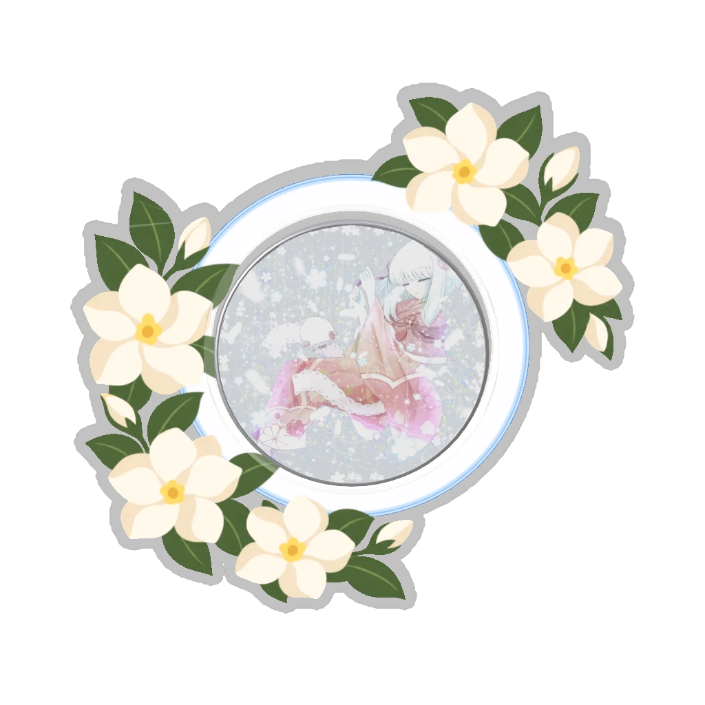 ひつじの缶バッジ推しと季節の花 6月・梔子