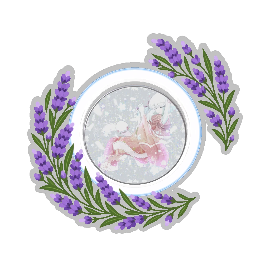 ひつじの缶バッジ推しと季節の花 7月・ラベンダー