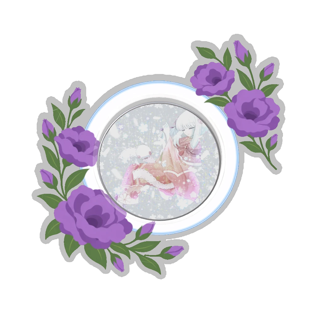 ひつじの缶バッジ推しと季節の花 8月・トルコキキョウ