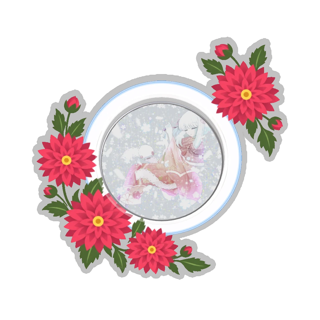 ひつじの缶バッジ推しと季節の花 9月・ダリア