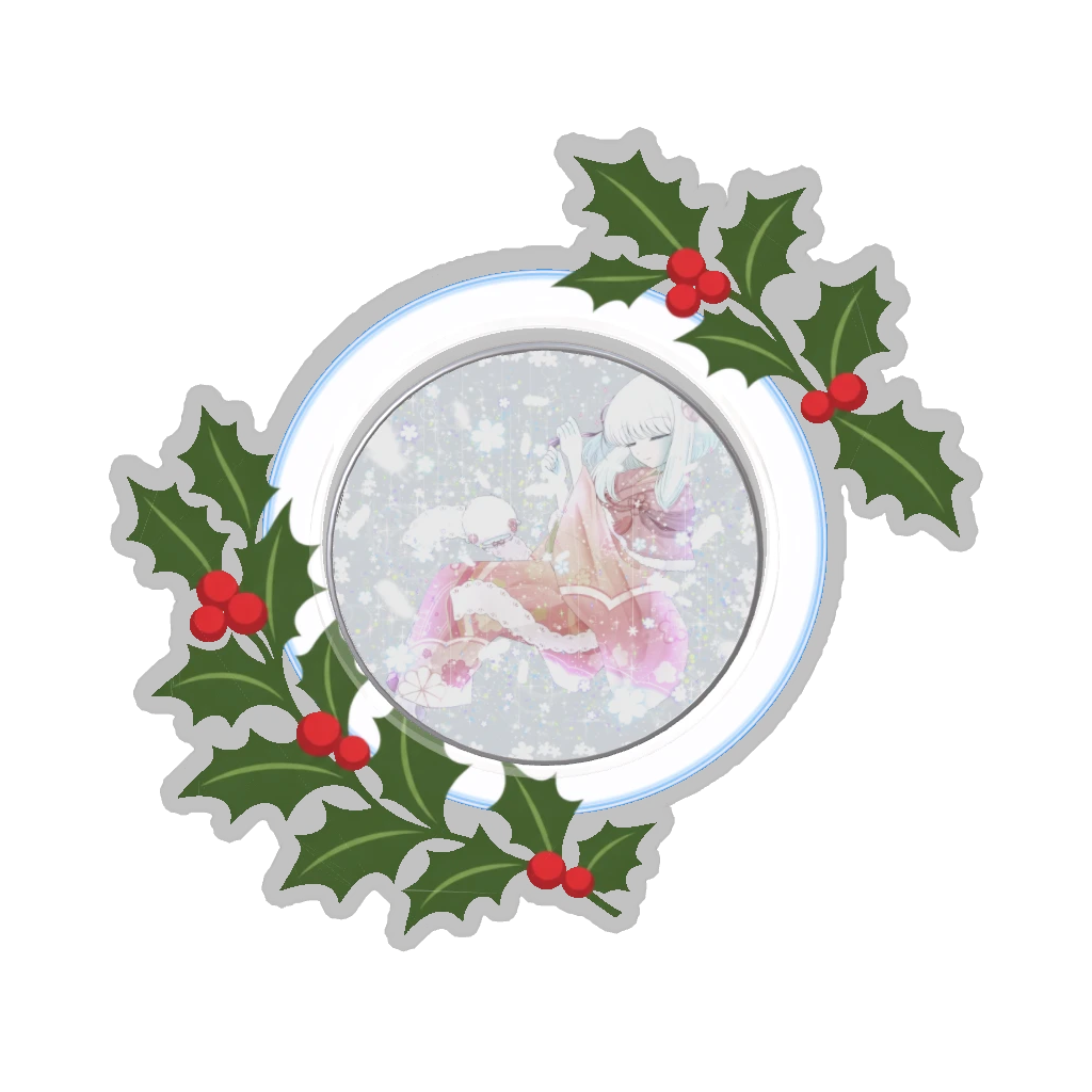ひつじの缶バッジ推しと季節の花 12月・柊