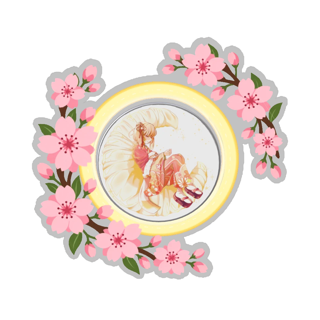 ひつじの缶バッジ推しと季節の花 4月・桜