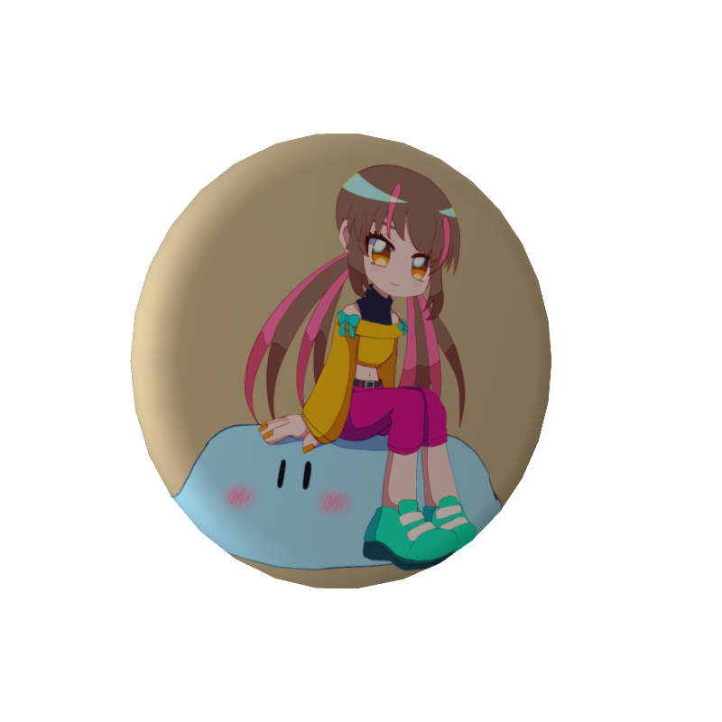 アサツキ サキ【Vのすがた】の缶バッジ【ホギャちゃんといっしょ！】