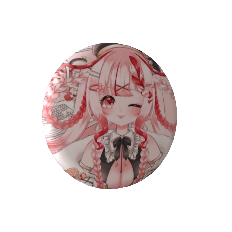 桜結こえびの缶バッジ【舌ぺろ】