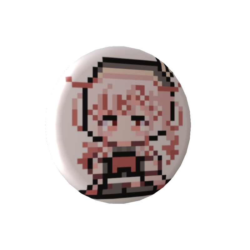 桜結こえびの無料缶バッジ【ドットゲーム中こえび】