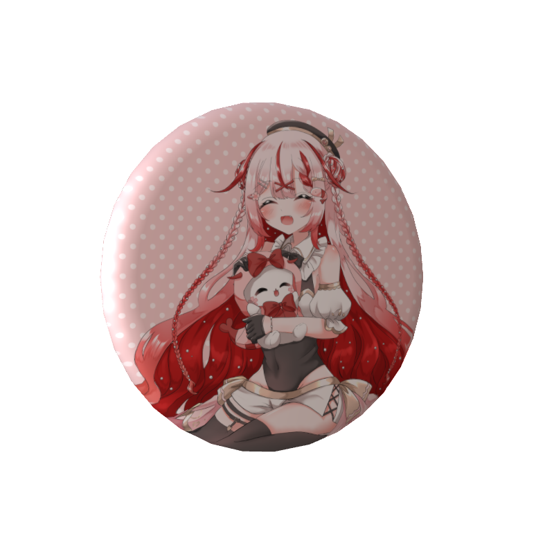 桜結こえび3周年Vデビュー1周年えびりんと一緒缶バッジ(笑顔ver)