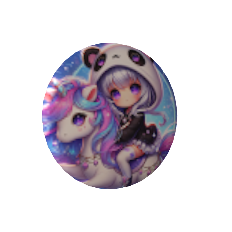 音夢パンダの缶バッジ🐼🦄
