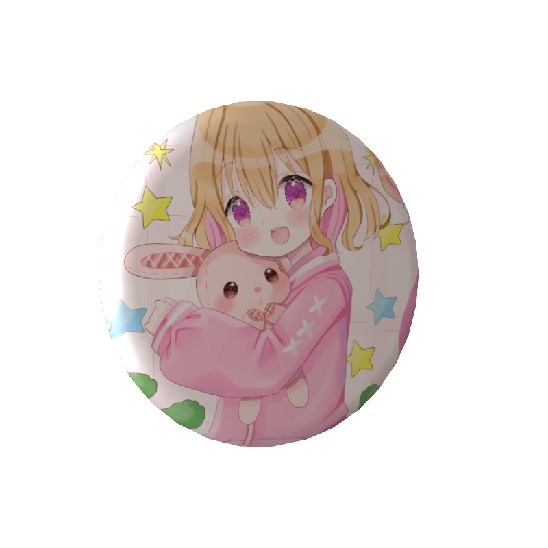 夢咲 乃彩(ユメサキ ノア)の無料缶バッジうさぎさんと一緒